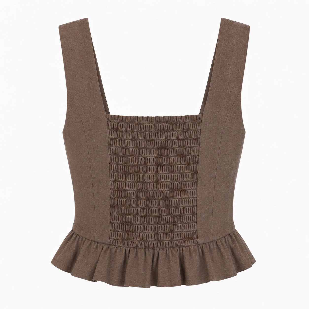 Square Neckline Top With Ruffles