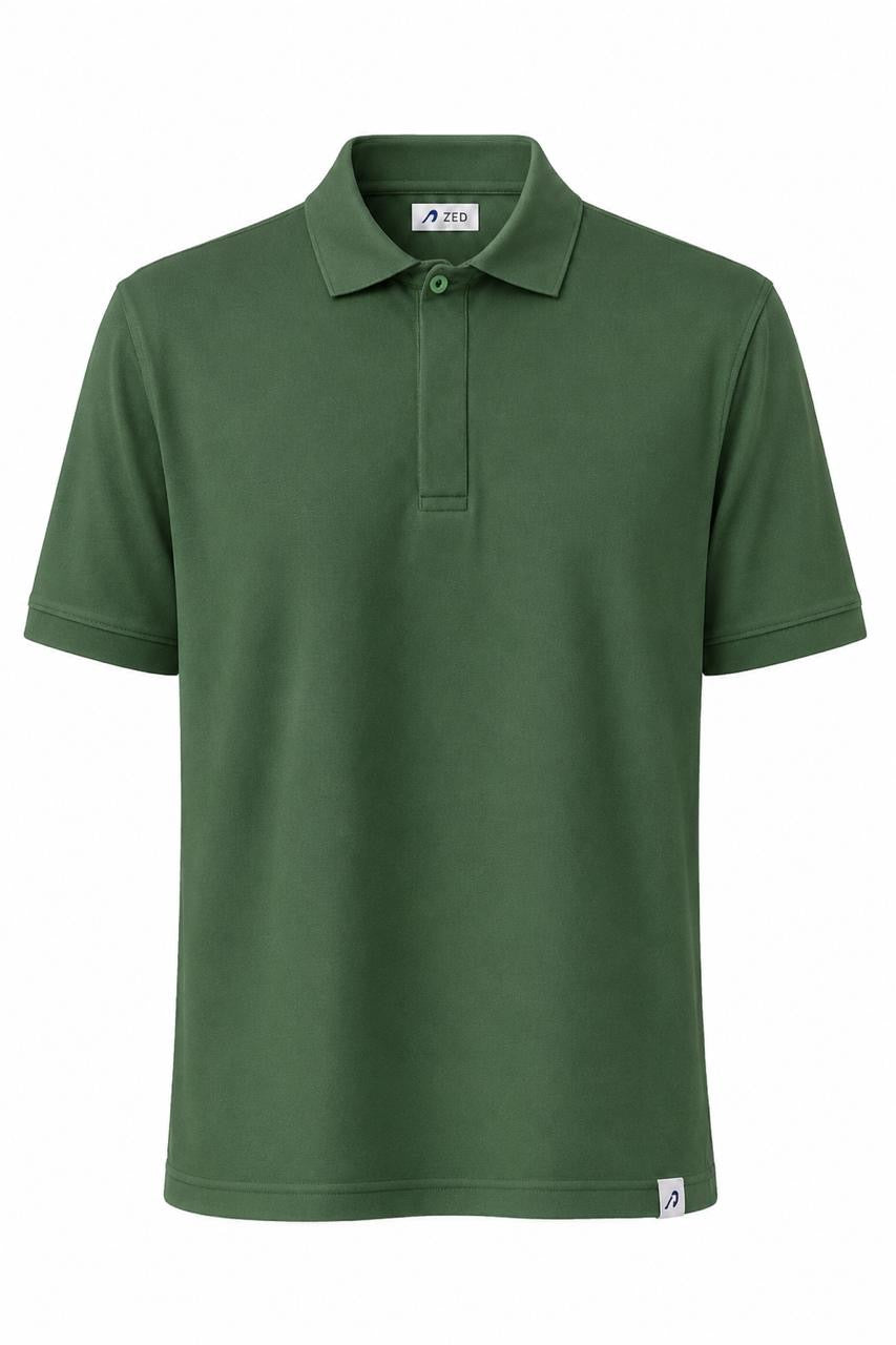 Polo Pique With Hidden Buttons