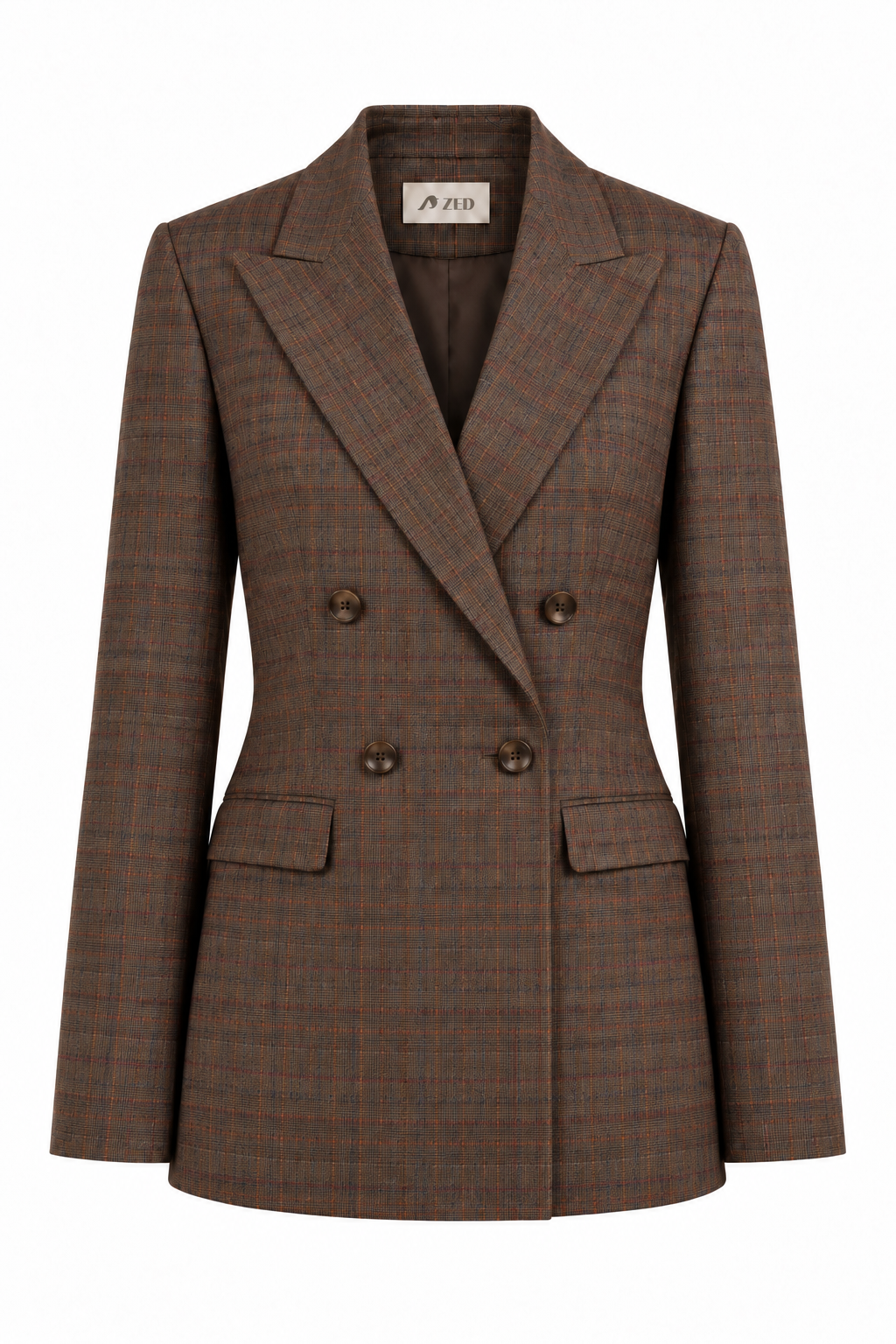 Double Breasted Blazer With Front Flaps