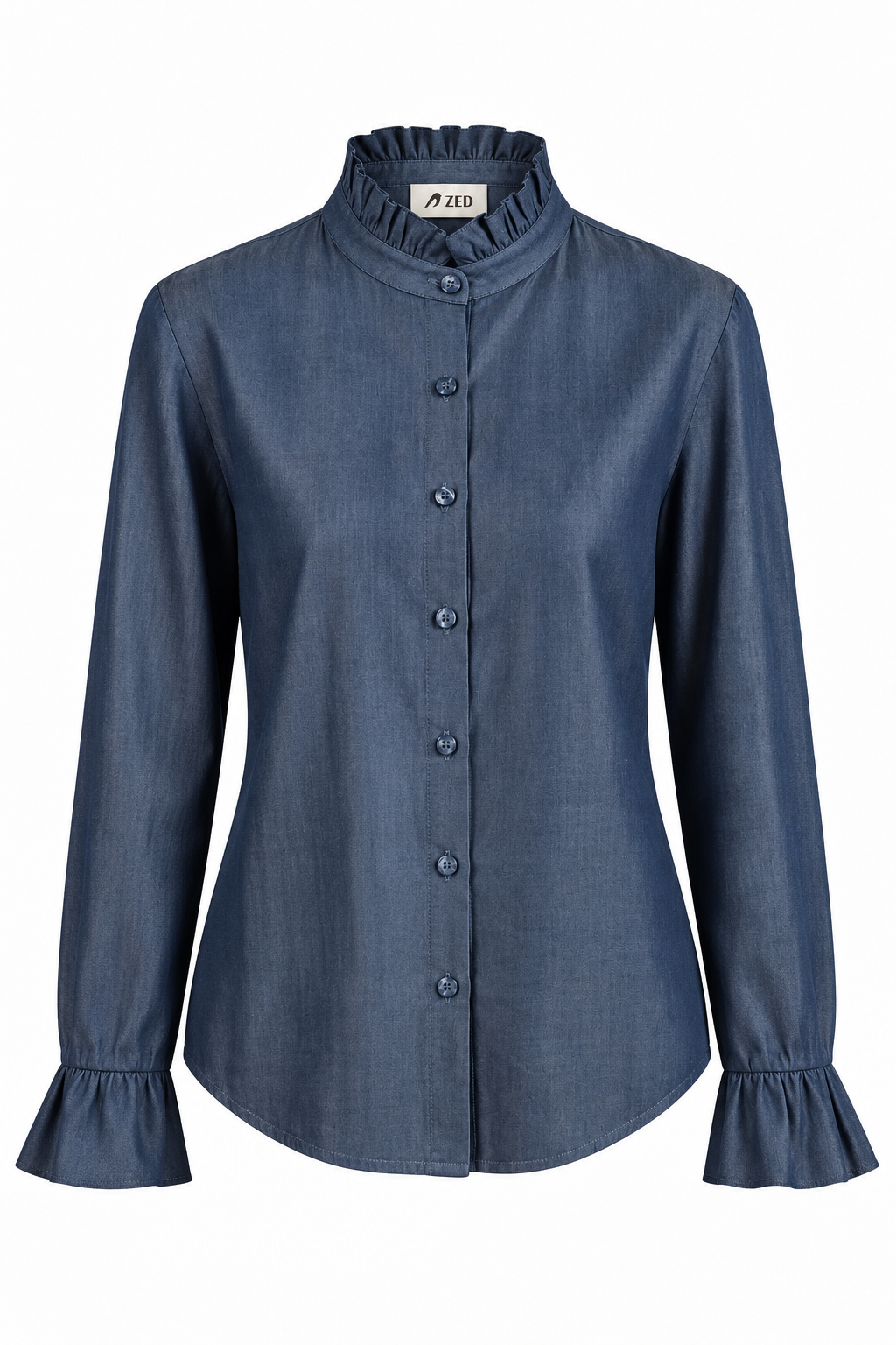 Shirt With Ruffled Sleeves
