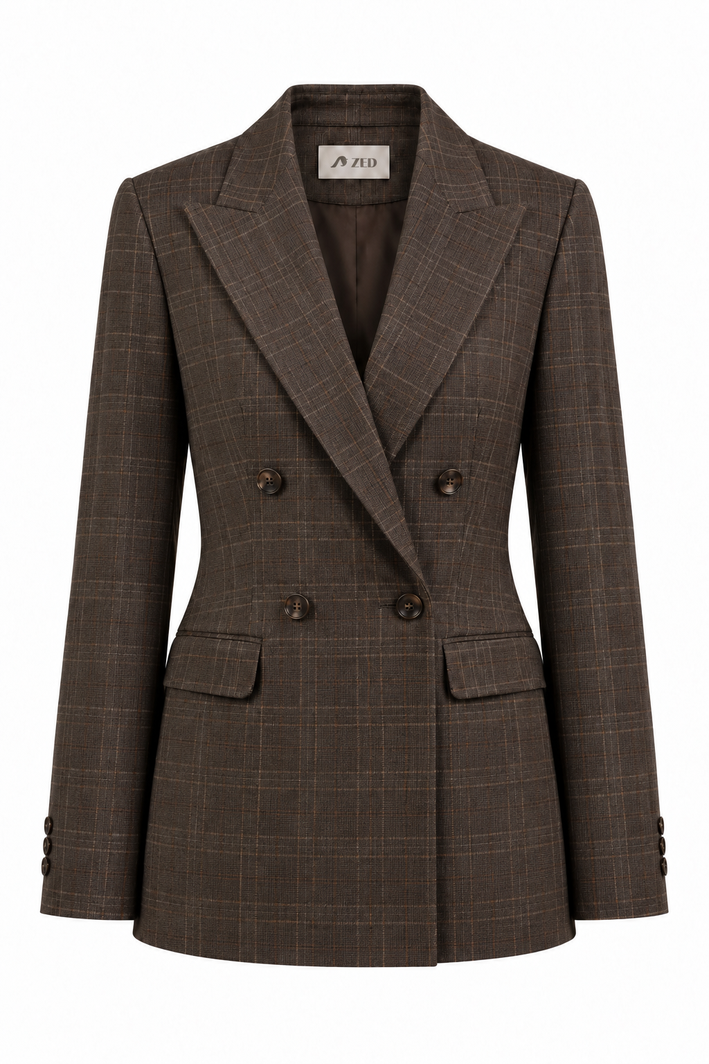 Double Breasted Blazer With Front Flaps