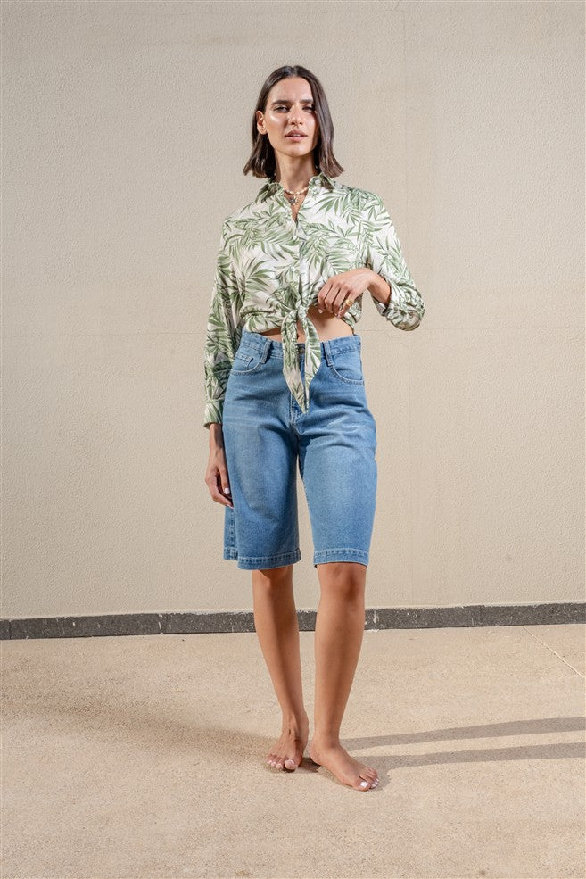 Long Sleeves Shirt With Front Tie