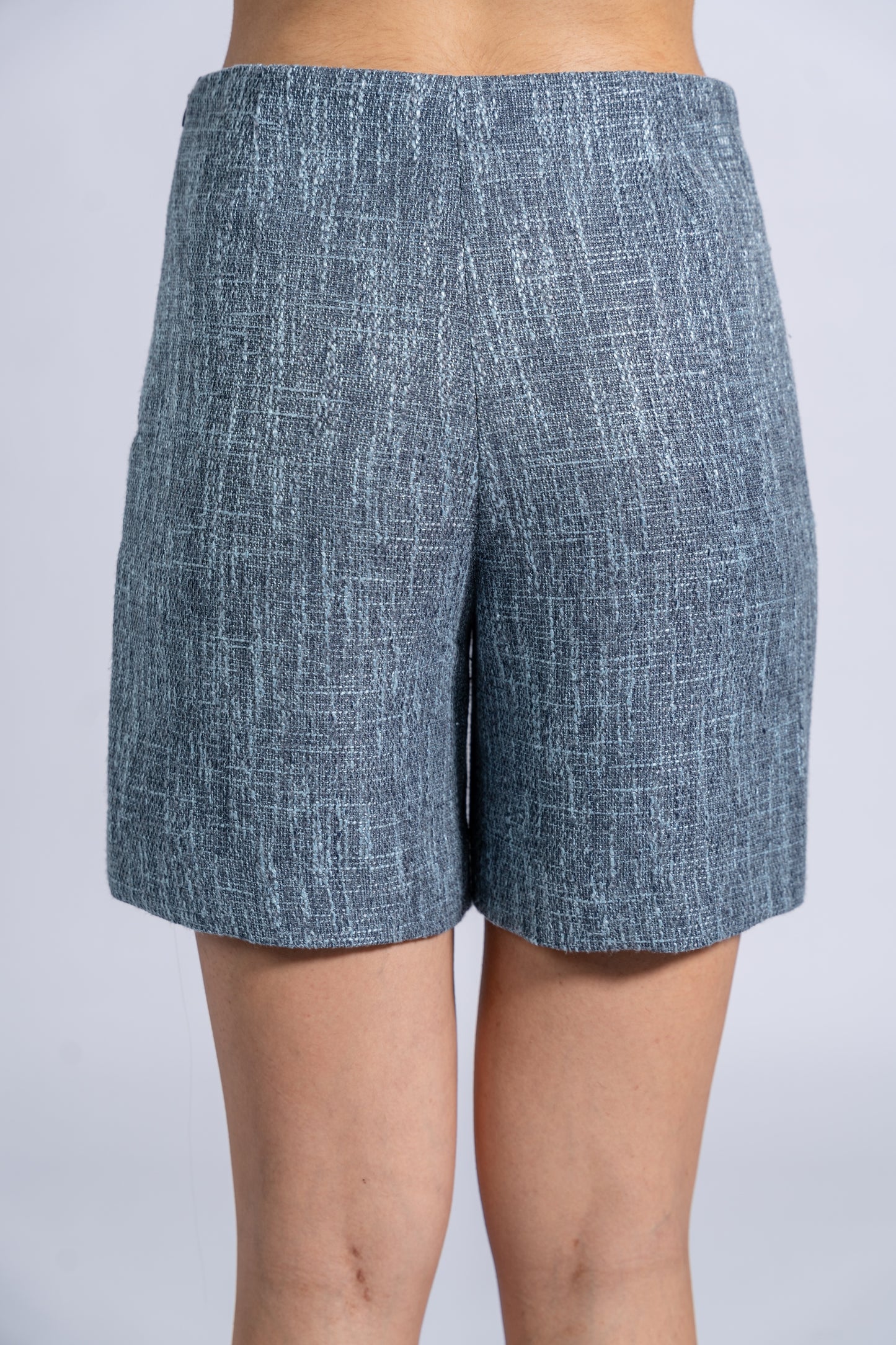 Side Zip Shorts With Buttons