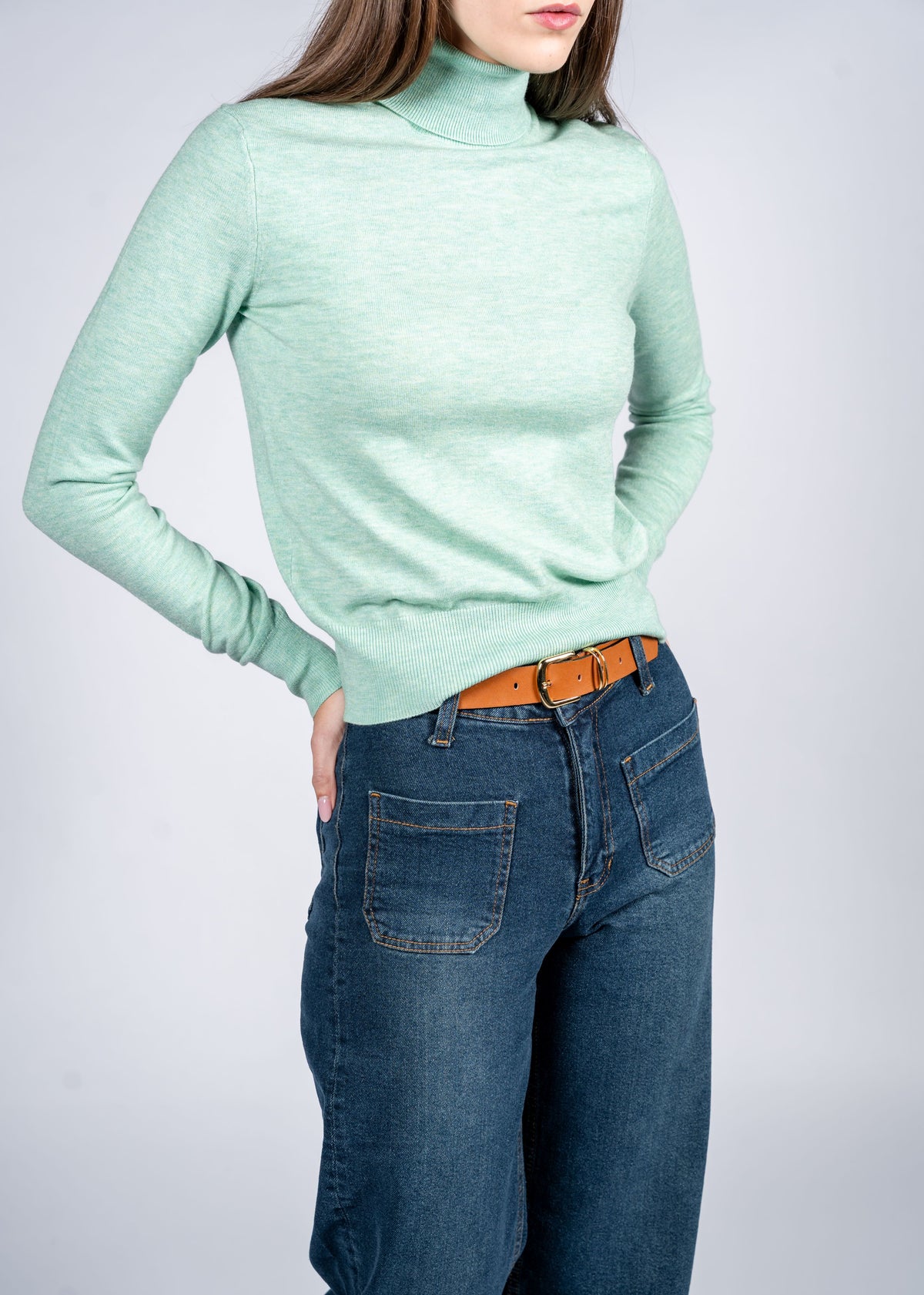 Women Wool Blend Turtle Neck