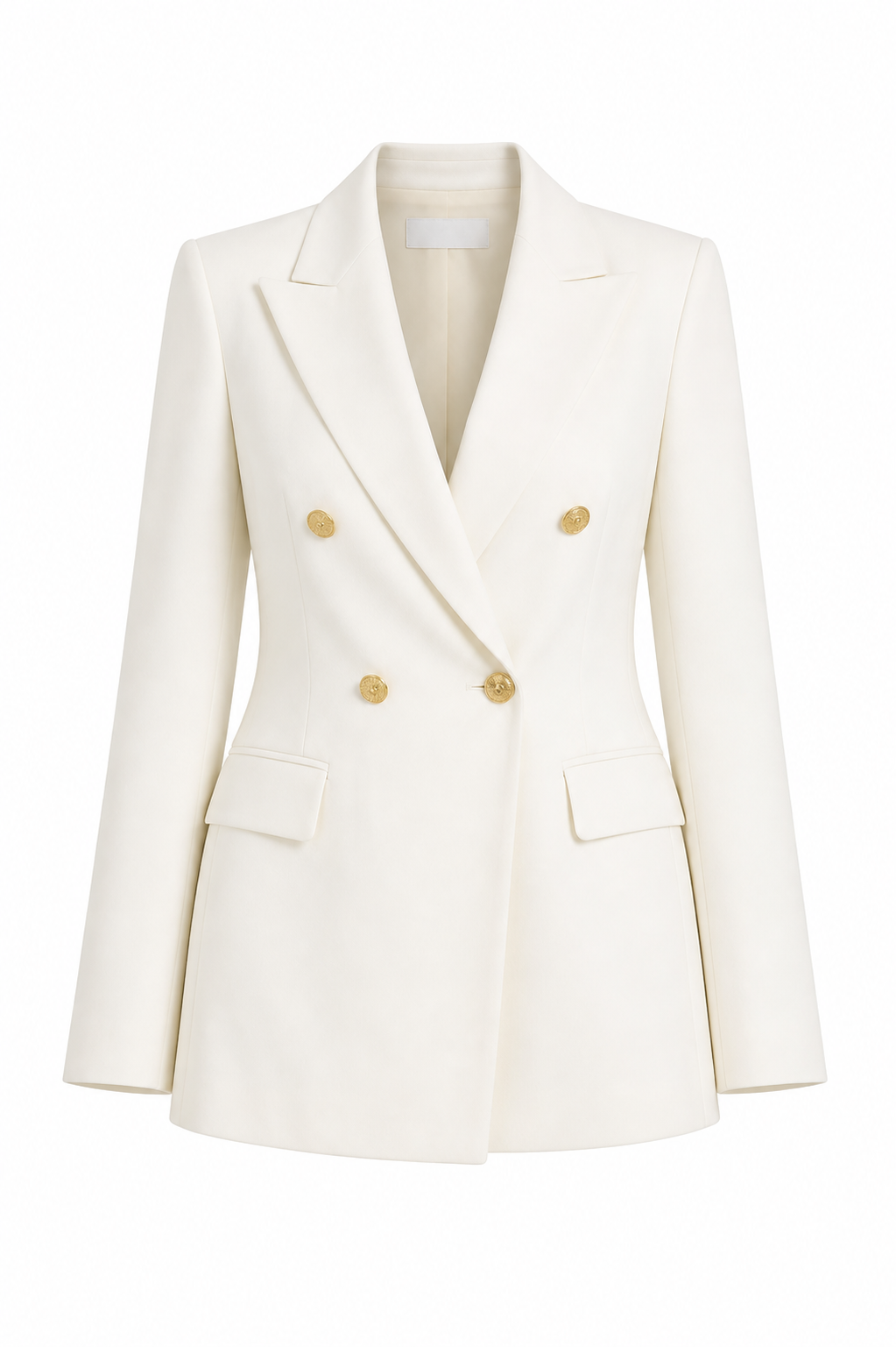 Double Breasted Blazer With Front Flaps