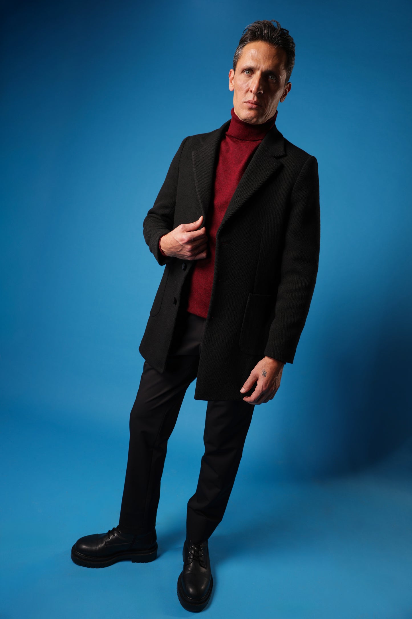 Deconstructed Notch Lapel Coat