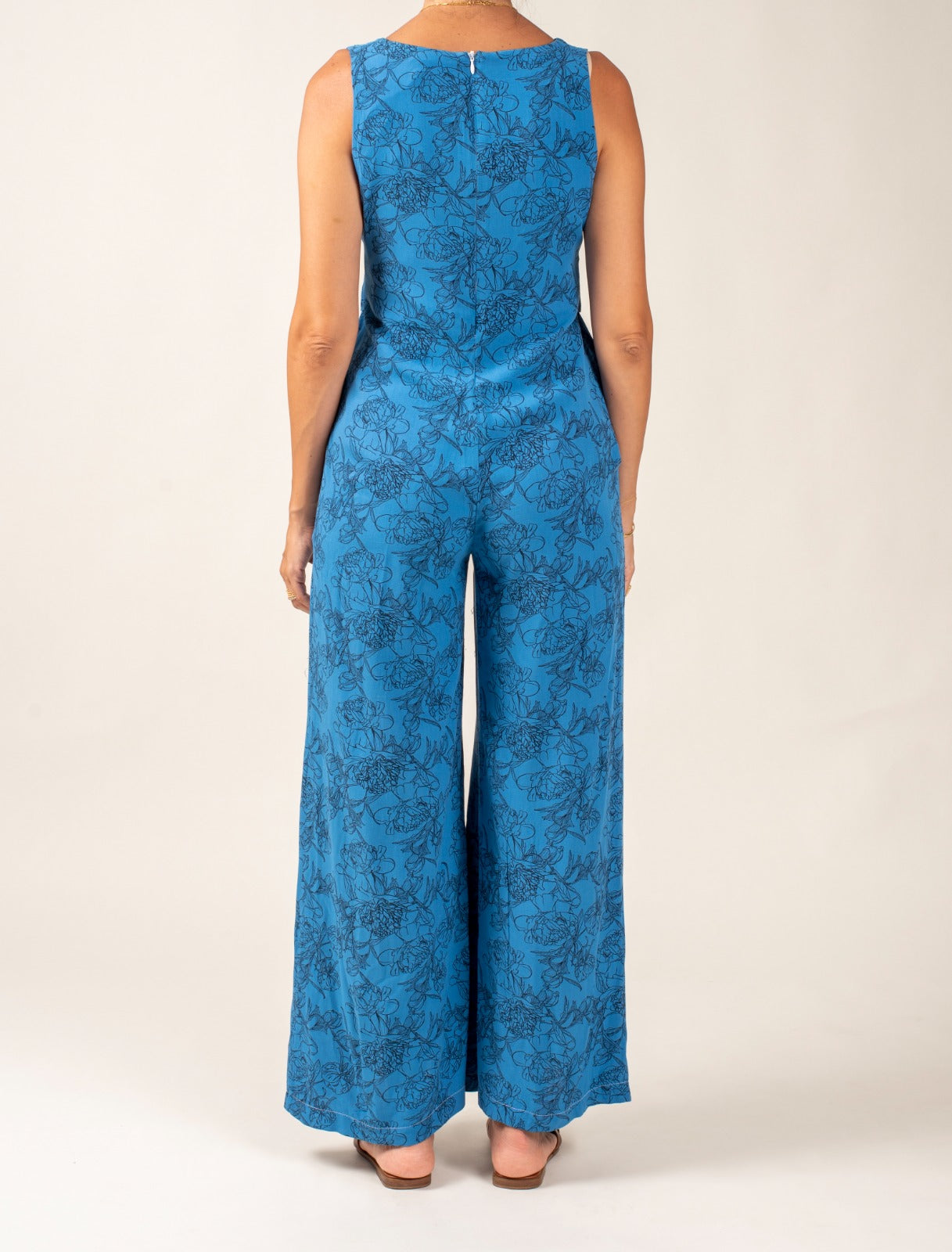 Wide Leg Jumpsuit Featuring Waist Belt