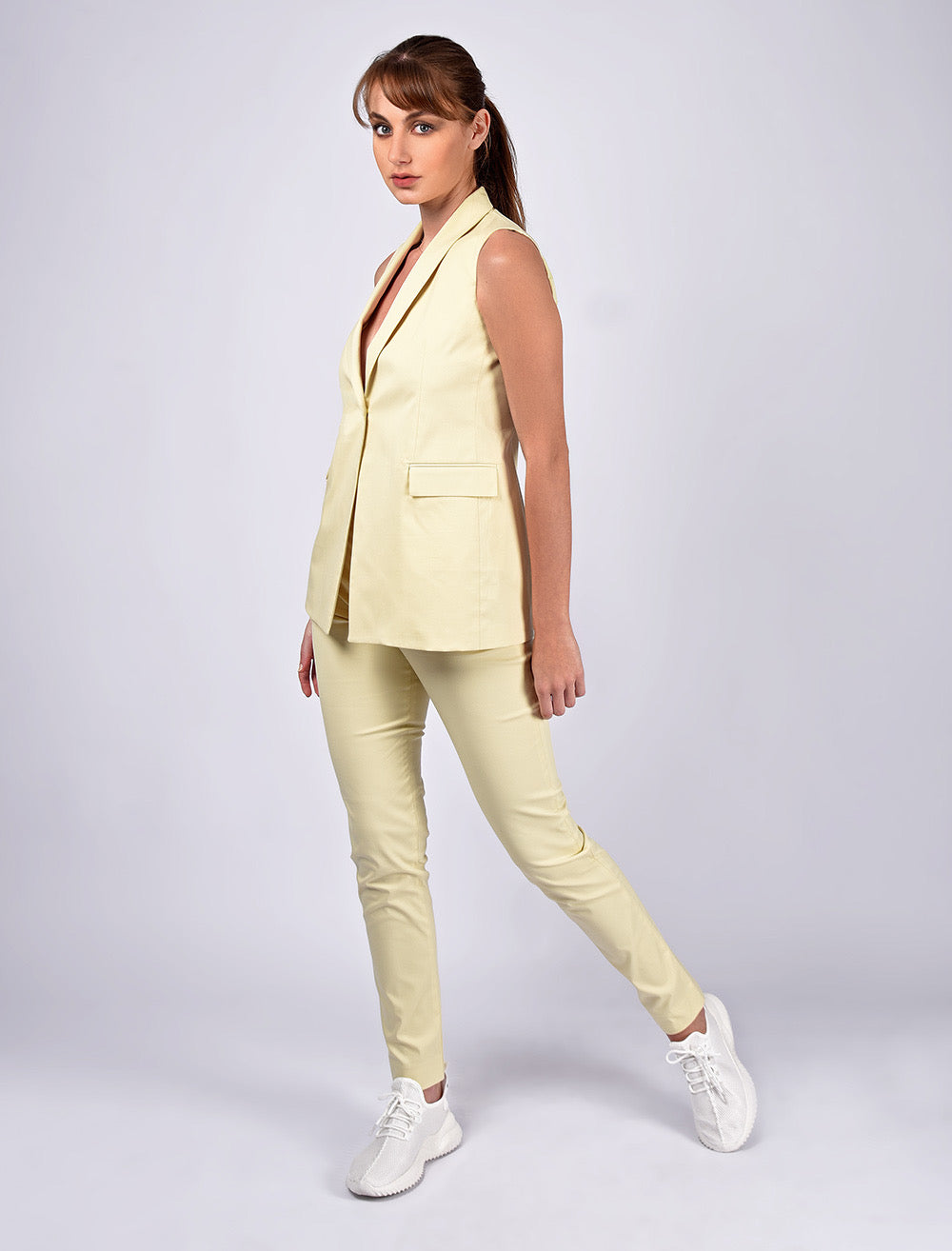 Women Trouser ZED Classic High Waist,Button Tab