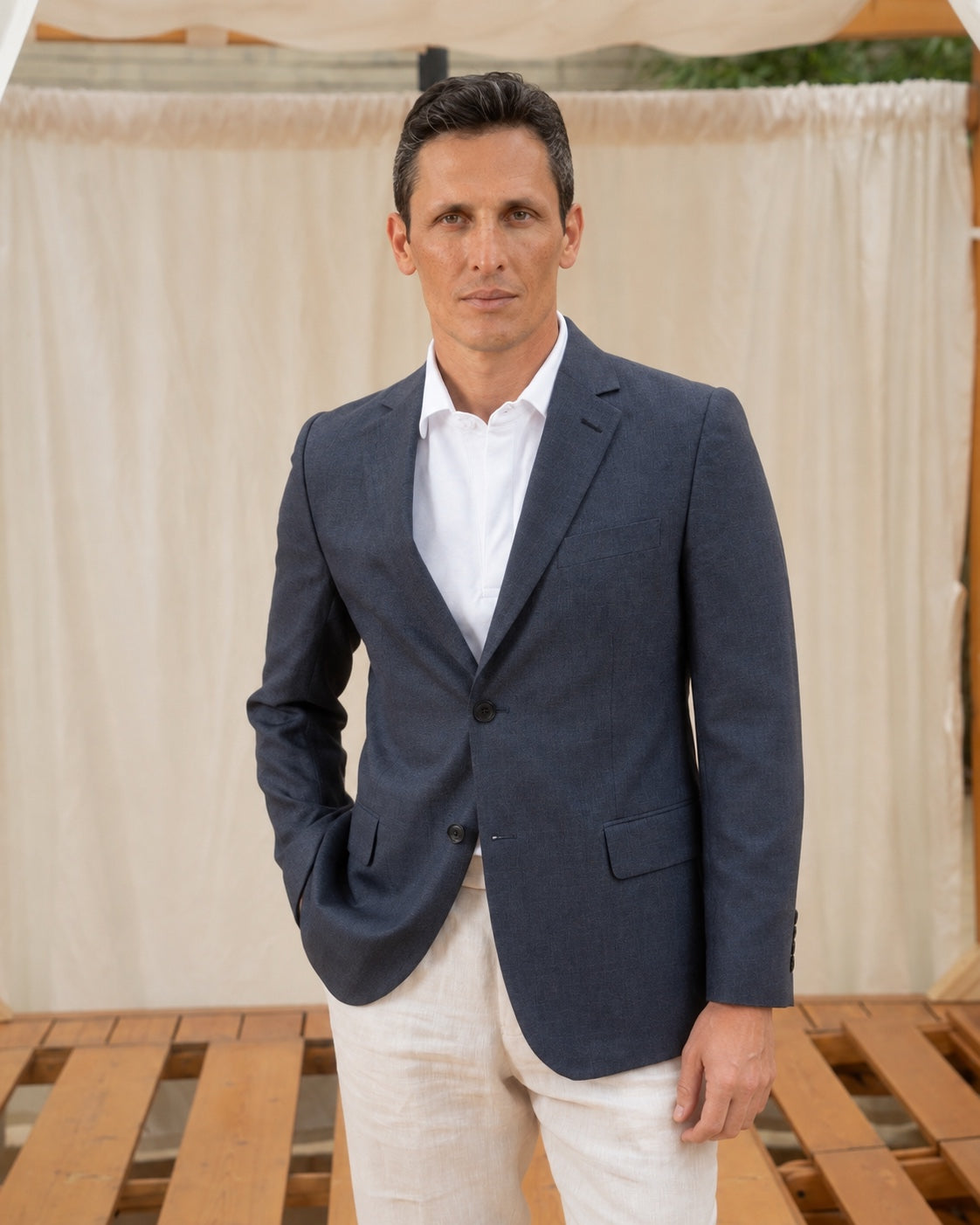 Blazer Wool Birdseye Notch Lapel