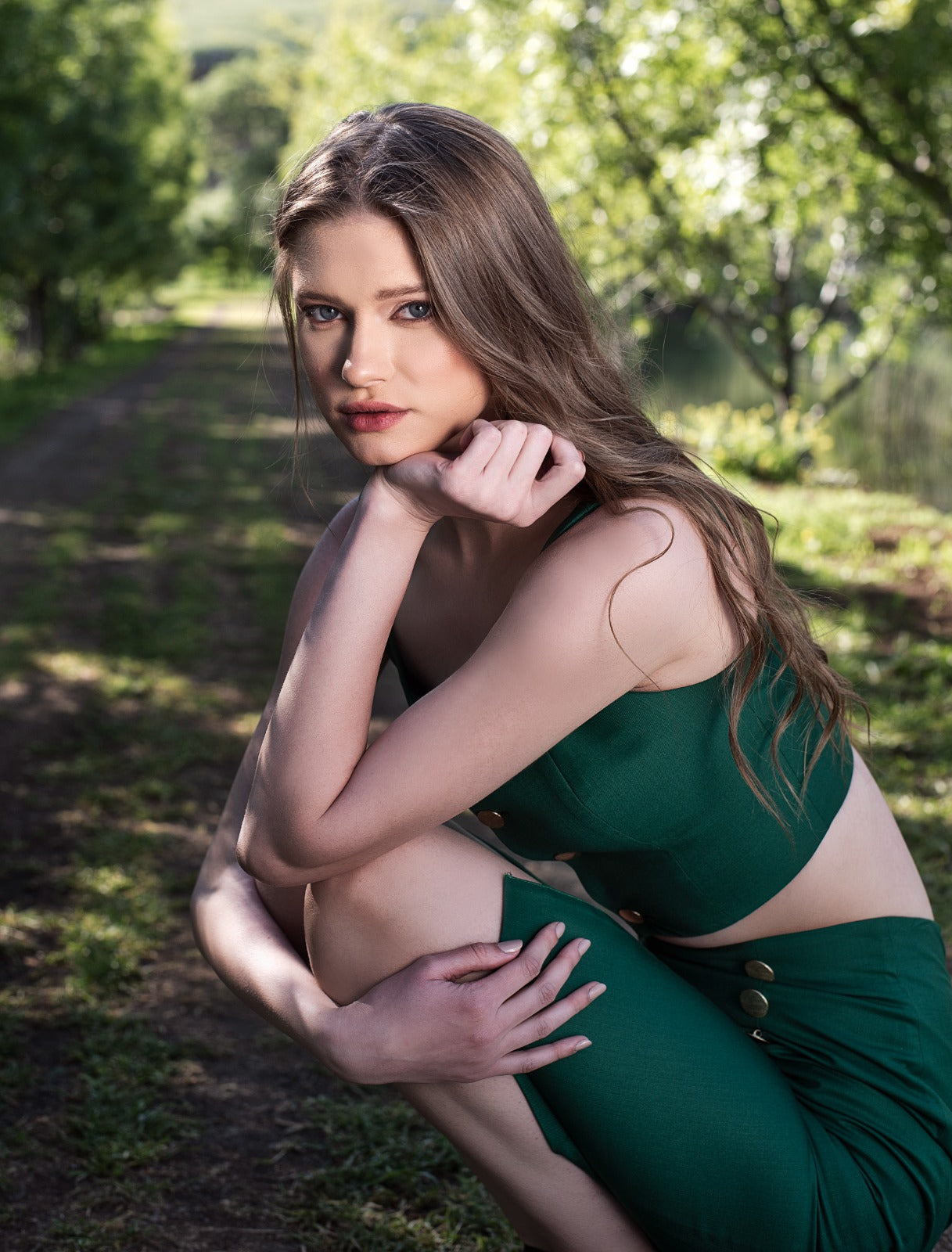 Women Crop Top With 3 Front Buttons