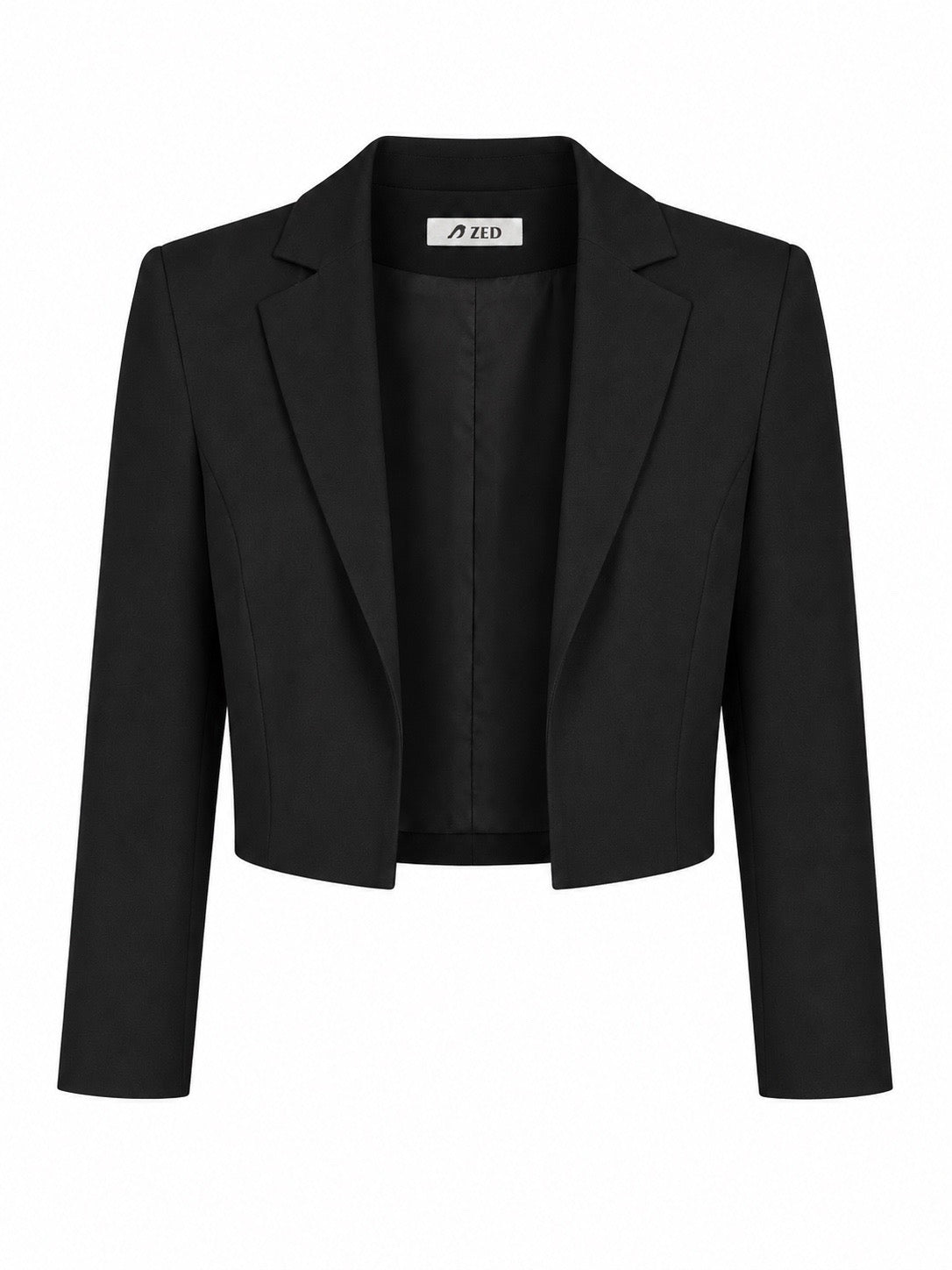 Notch Lapel Bolero With Sleeve Slit Detail
