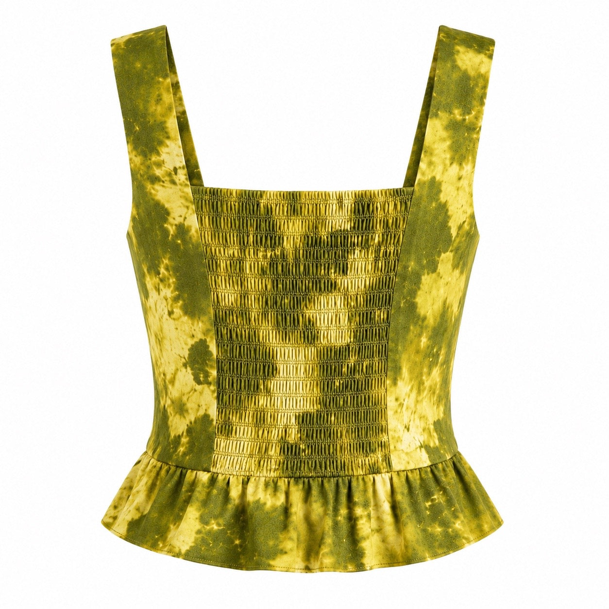 Square Neckline Top With Ruffles