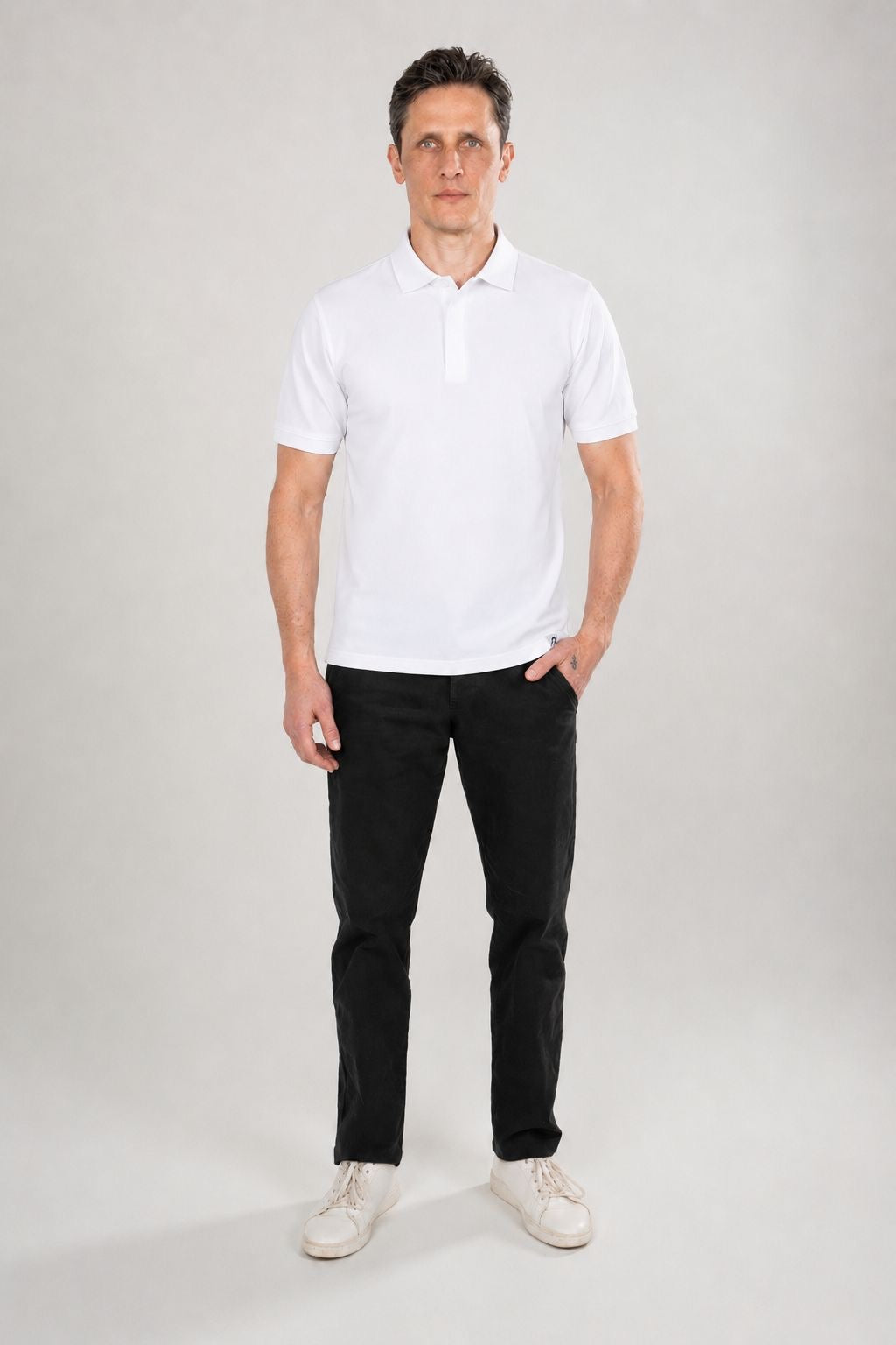 Polo Pique With Hidden Buttons