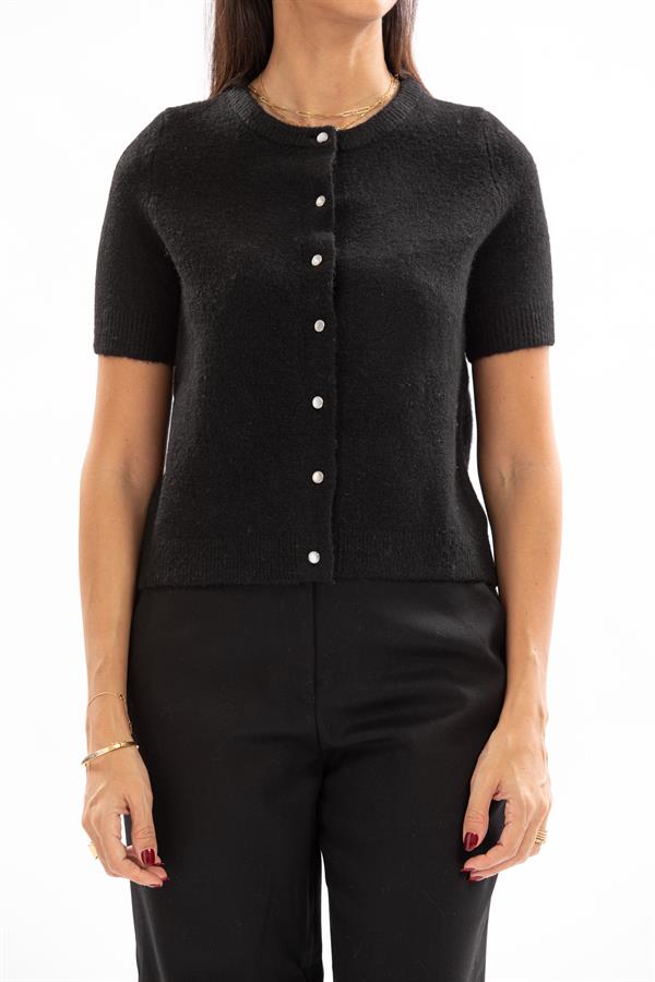Short Sleeve Knit Cardigan