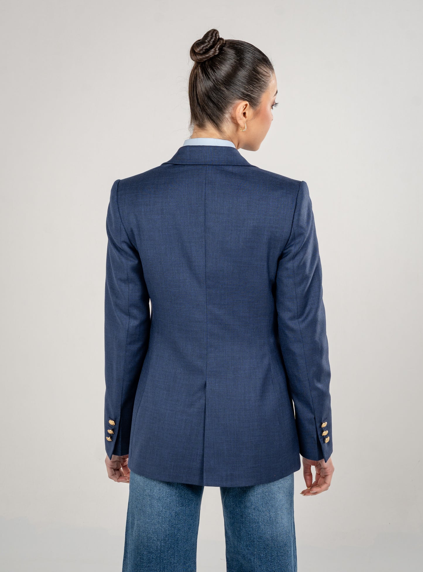 Double Breasted Blazer With Front Flaps