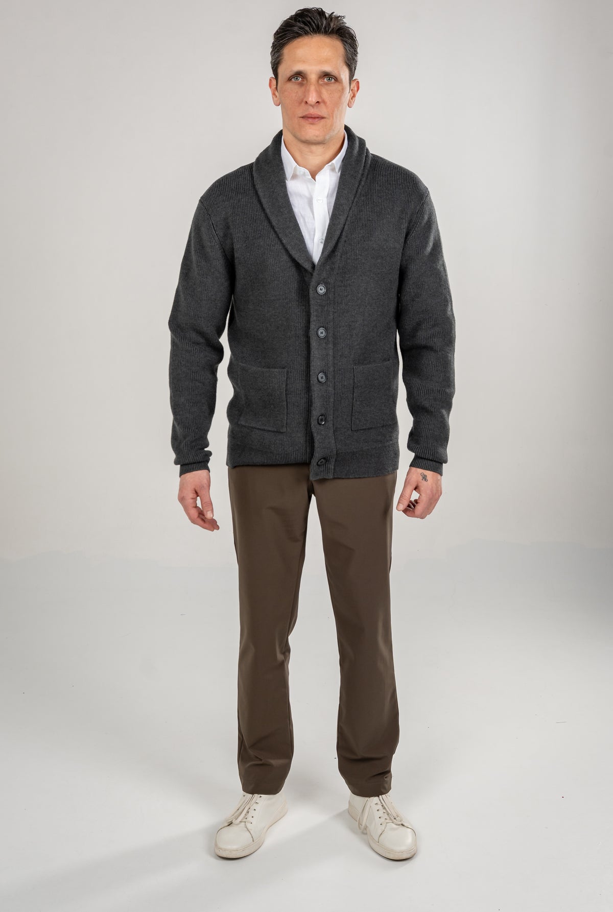 Col Shawl Cotton Cardigan
