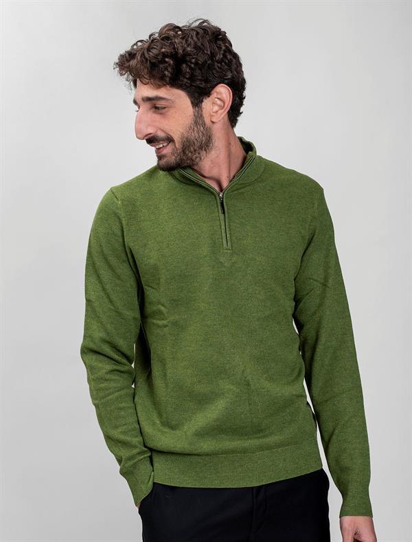 Men Wool Blend Half Zipper