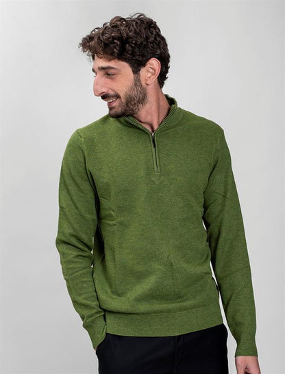 Men Wool Blend Half Zipper