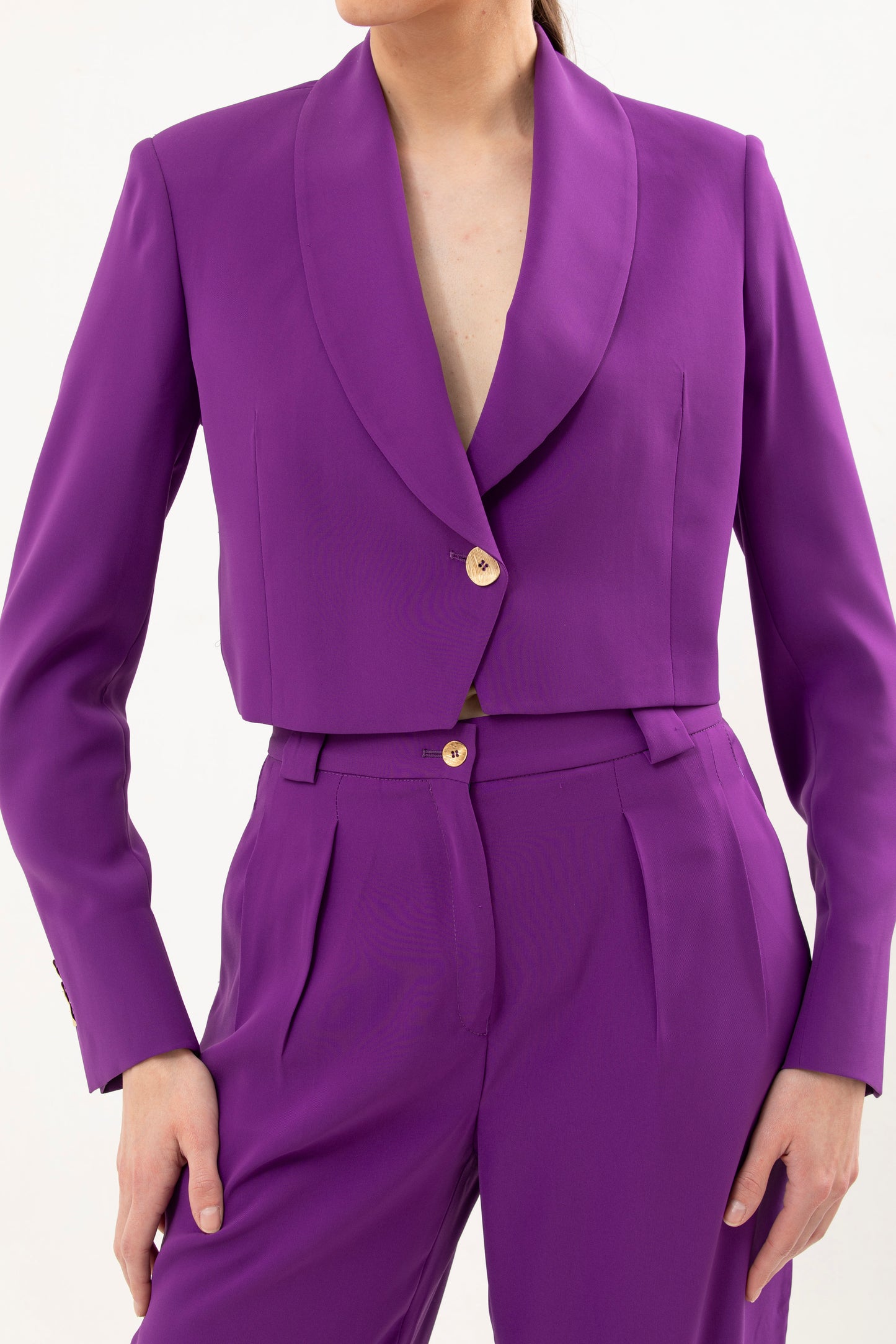 Cropped Double Breasted Blazer