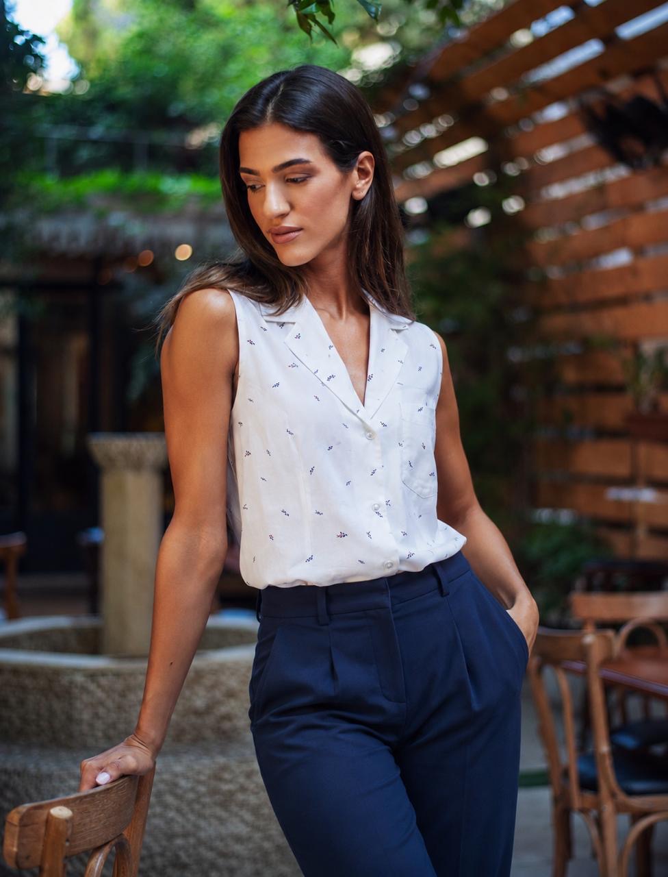Women Shirt Notch Lapel