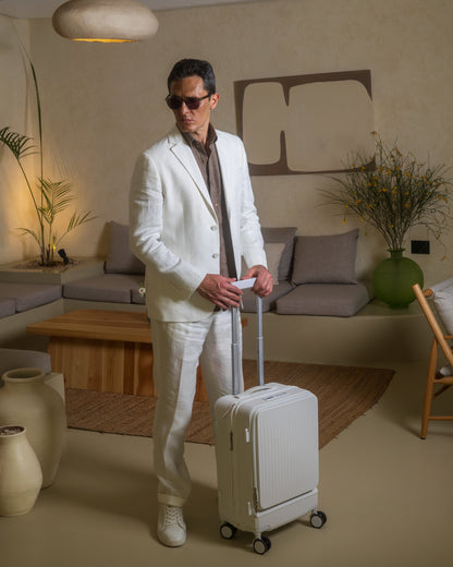 Single Breasted Half Lining Linen Blazer