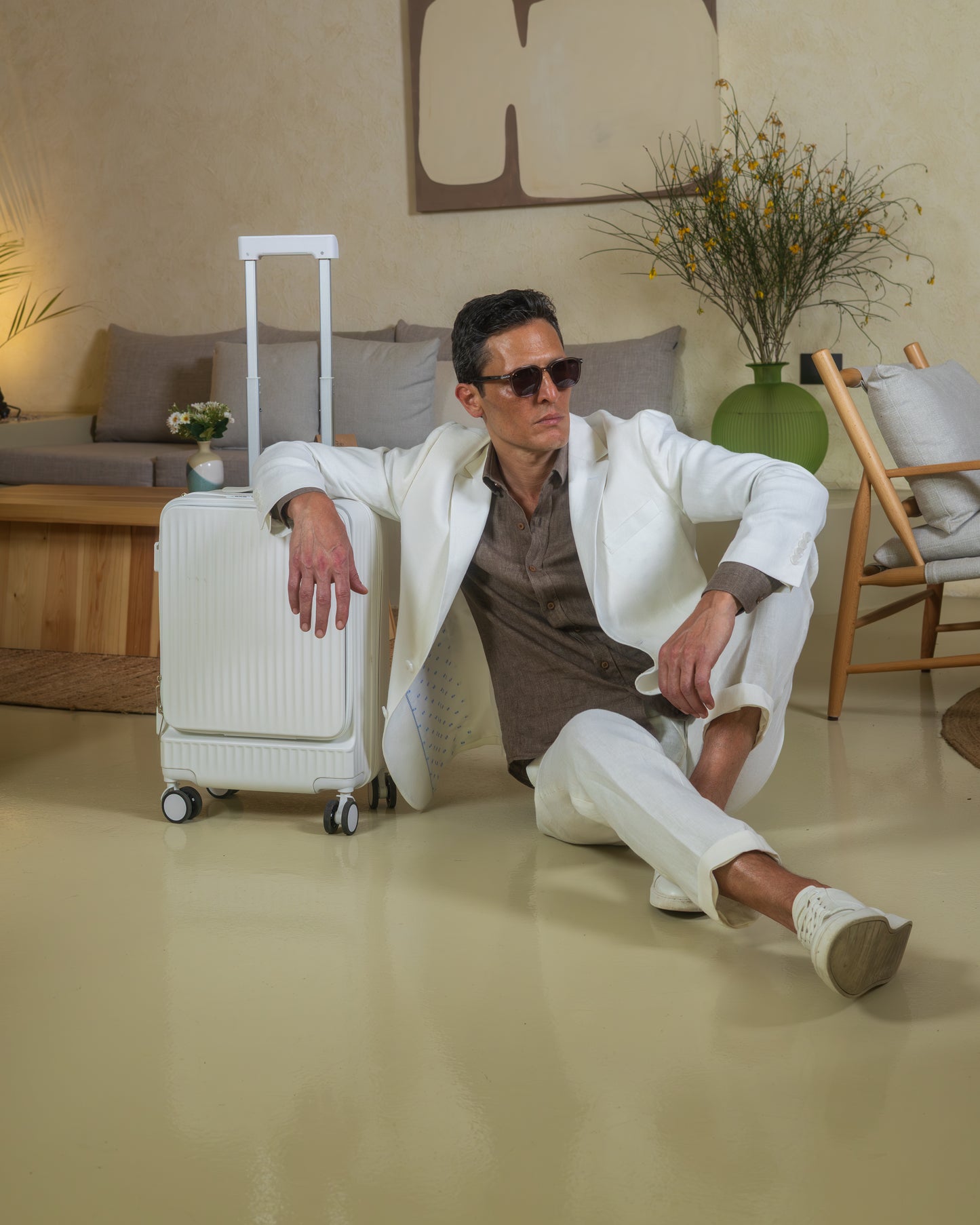 Single Breasted Half Lining Linen Blazer