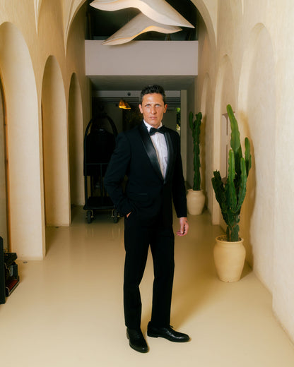 Blazer Suit Col Shawl Stretch Wool Tuxedo
