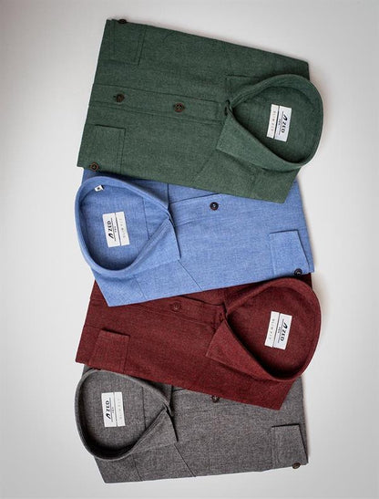 Flannel Cotton Shirt With Two Front Pockets