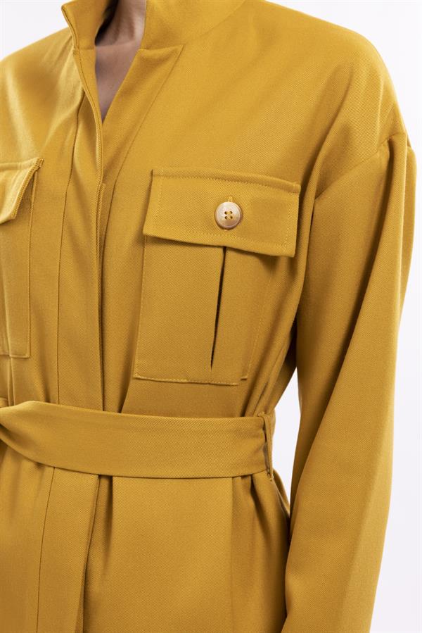 Cargo Jacket Col Mao, Front Patch Pockets With Flap