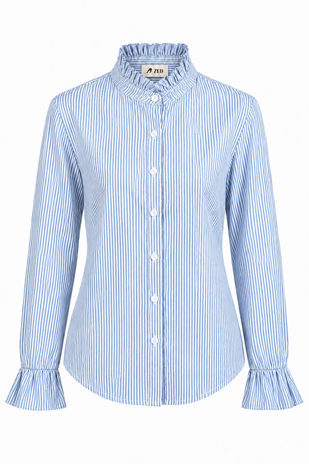Shirt With Ruffled Sleeves
