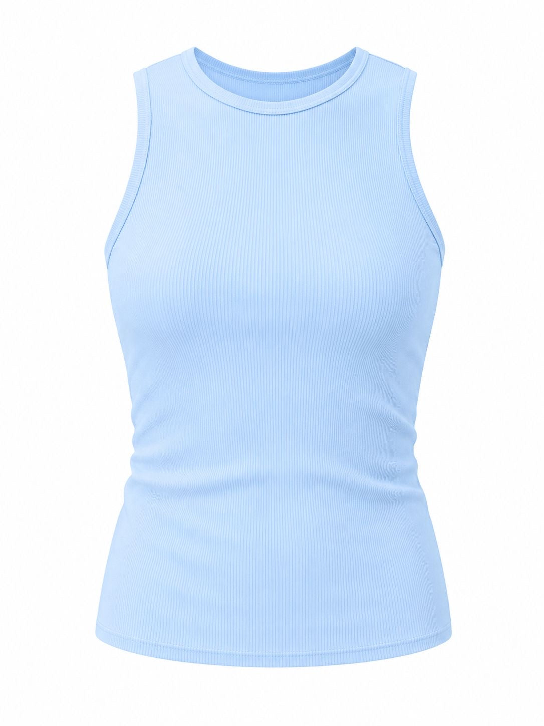 Ribbed Basic Sleeveless Round Neck Top
