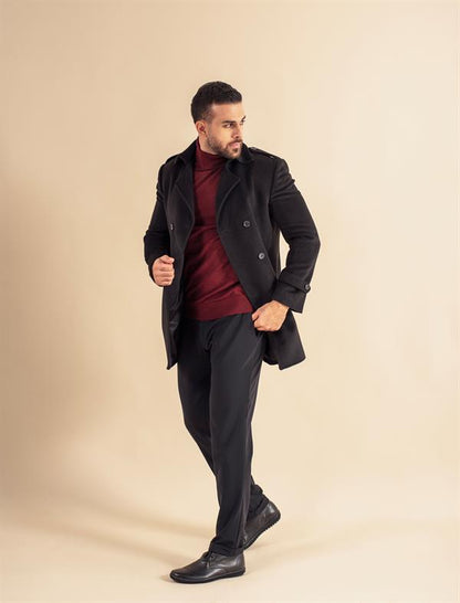 Double Breasted Coat Notch Lapel