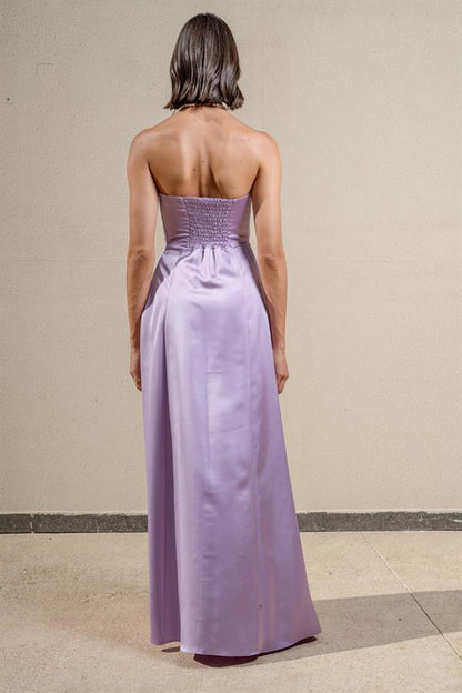 Midi Dress With Straight Neckline and Of Shoulder Design