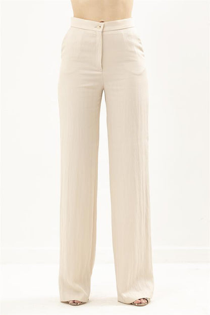 High Waisted, Straight Cut Trousers