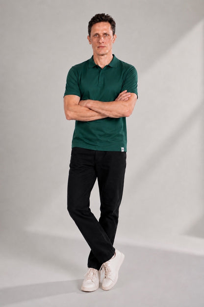 Polo Pique With Hidden Buttons