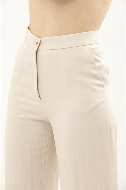 High Waisted, Straight Cut Trousers