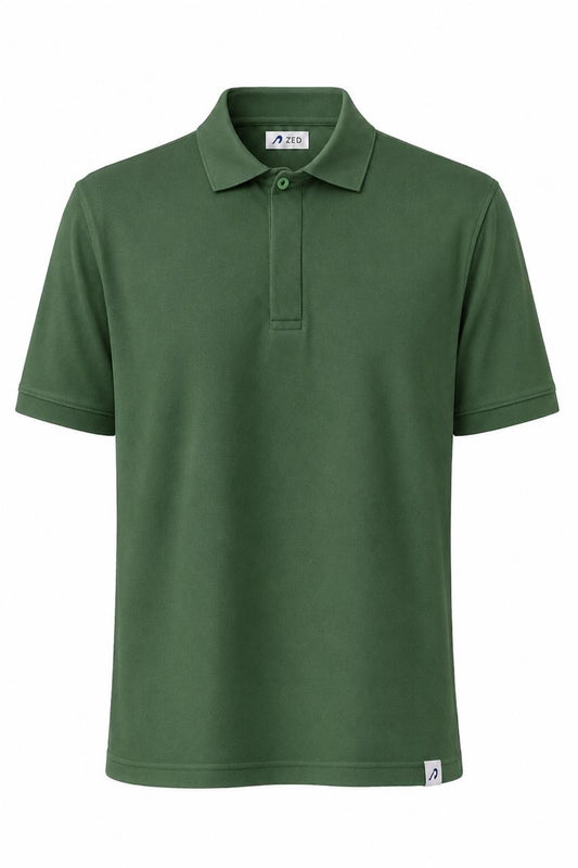 Polo Pique With Hidden Buttons