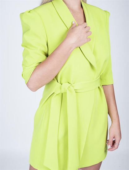 Women Dress 3/4 Sleeves With Front Tie
