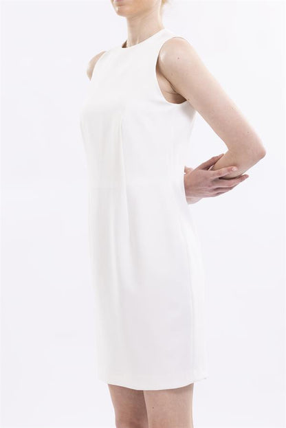 Basic Round Neck Dress With Back Slit