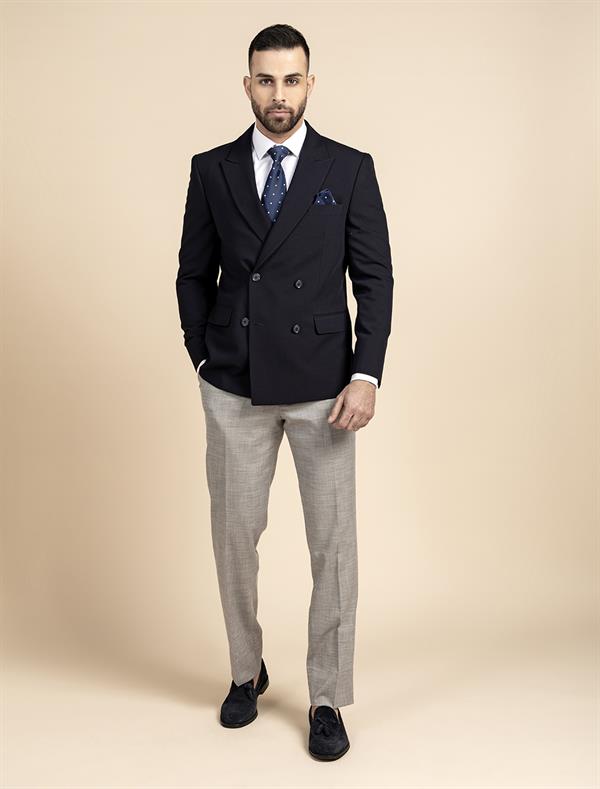 Double Breasted Blazer Peak Lapel