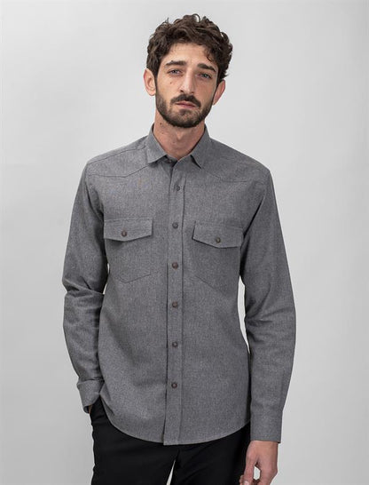 Flannel Cotton Shirt With Two Front Pockets