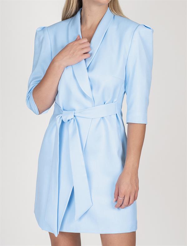 Women Dress 3/4 Sleeves With Front Tie