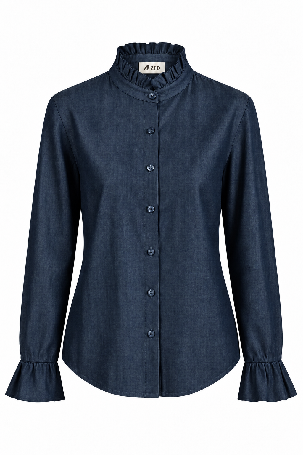 Shirt With Ruffled Sleeves