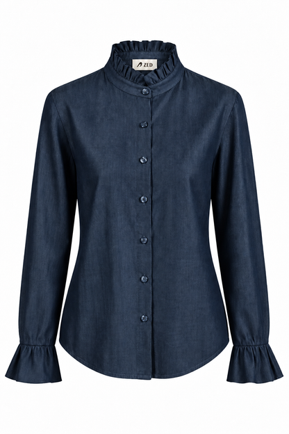 Shirt With Ruffled Sleeves
