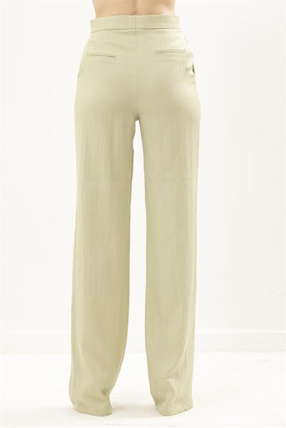 High Waisted, Straight Cut Trousers
