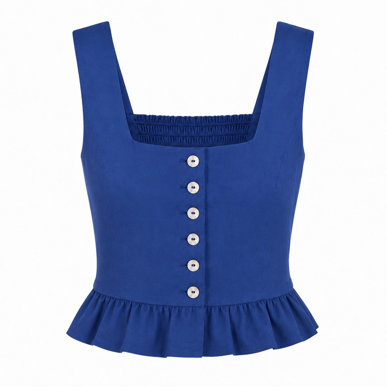 Square Neckline Top With Ruffles