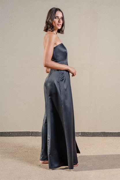 Midi Dress With Straight Neckline and Of Shoulder Design