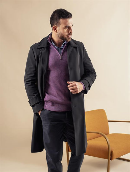 Men Wool Blend Half Zipper