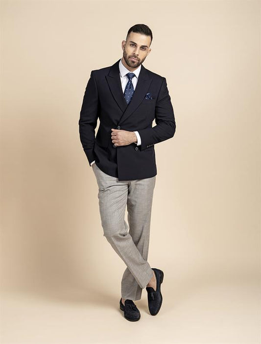 Double Breasted Blazer Peak Lapel