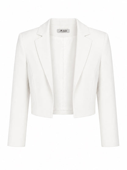 Notch Lapel Bolero With Sleeve Slit Detail
